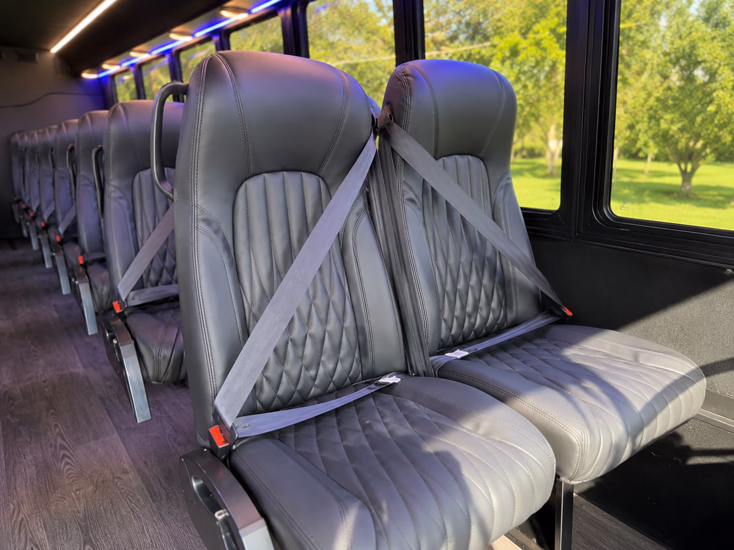 visalia 18 passenger minibus interior