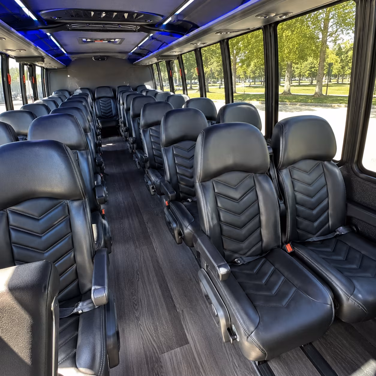 visalia 25 passenger minibus inside