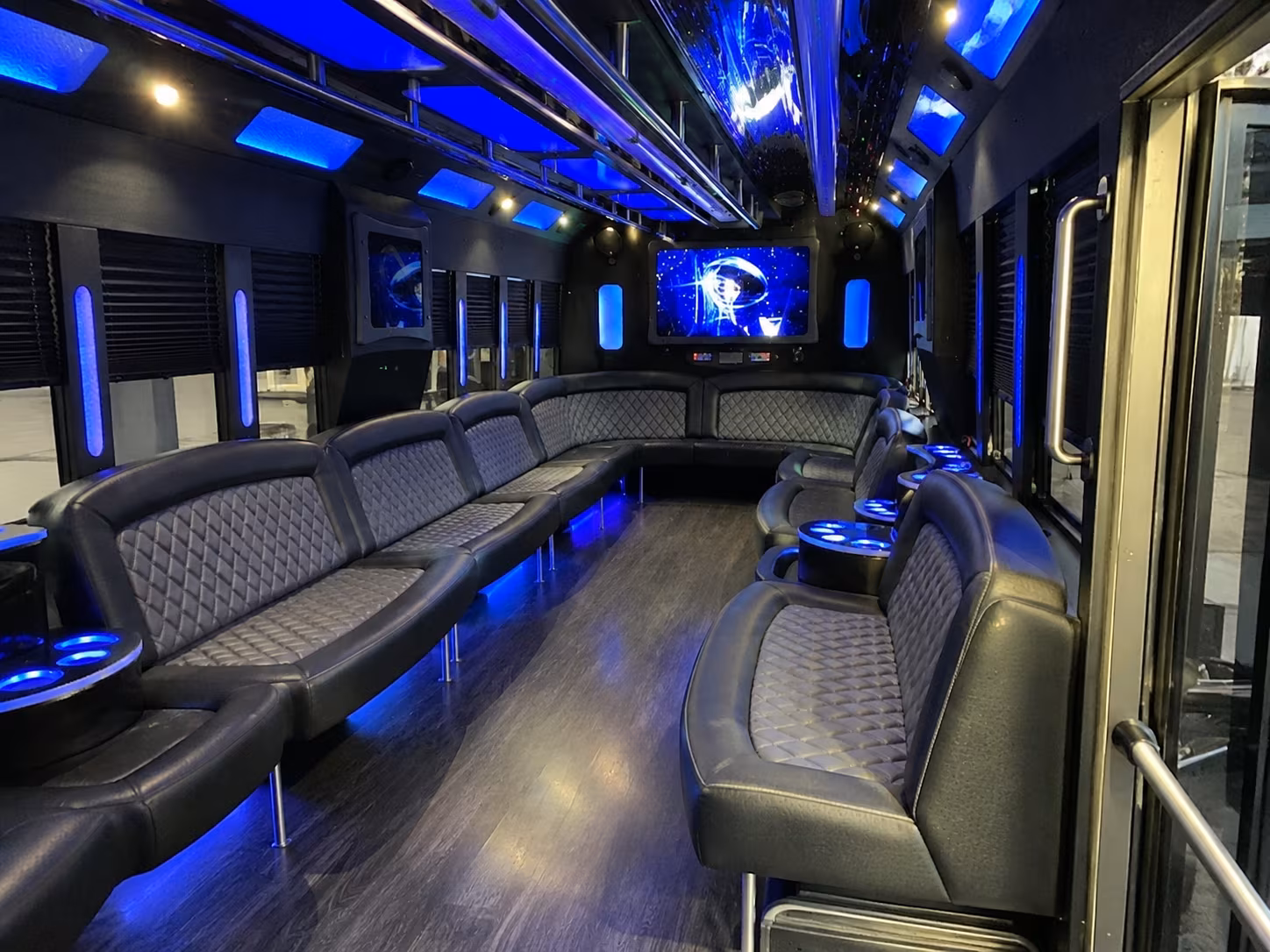 visalia 28 passenger party bus interior