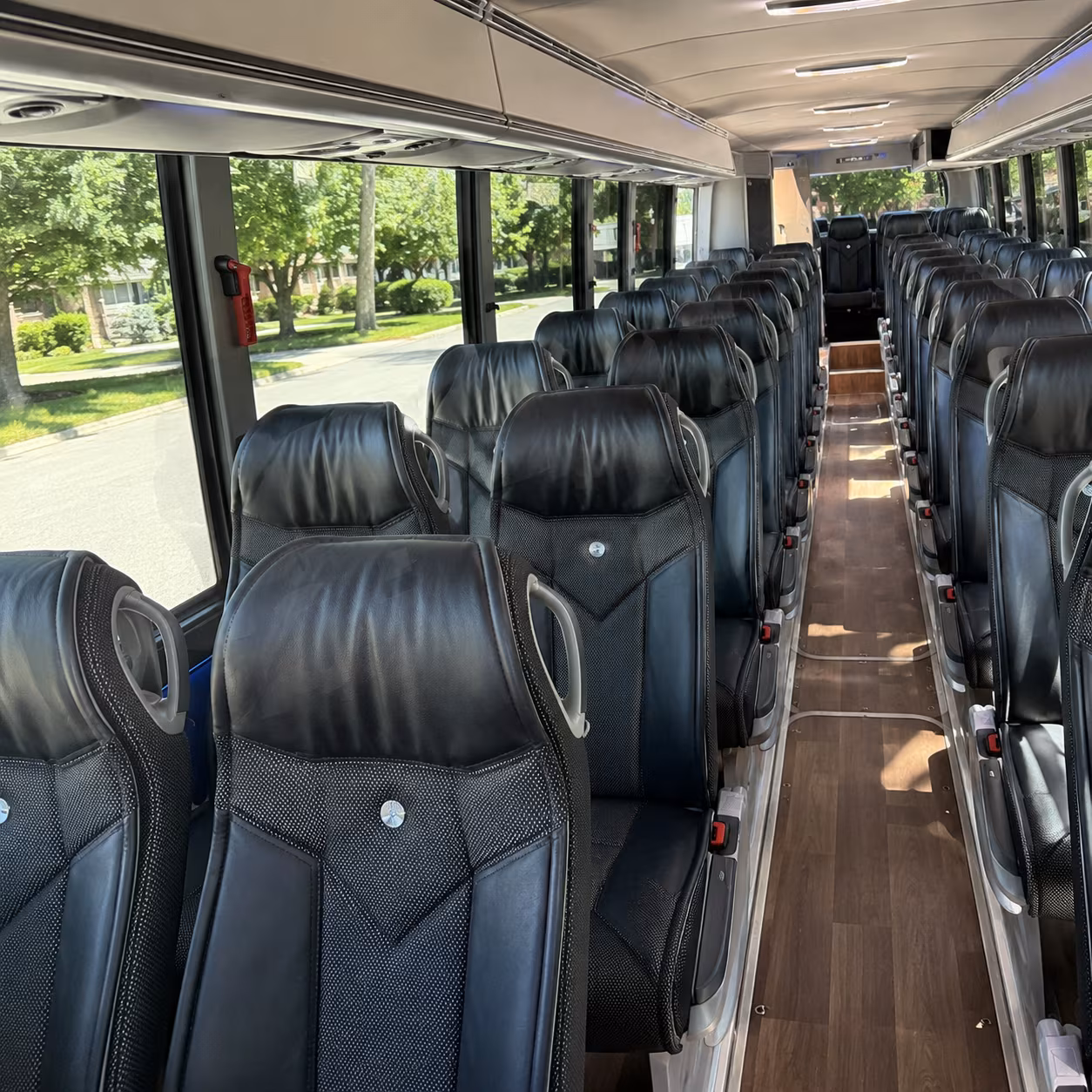 visalia 40 passenger charter bus inside