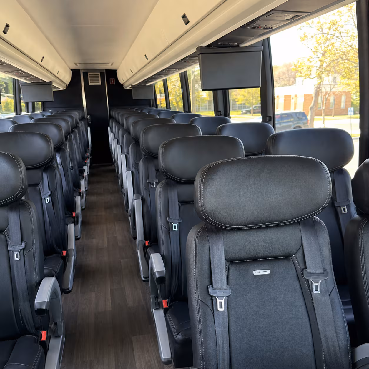 visalia 45 passenger charter bus inside