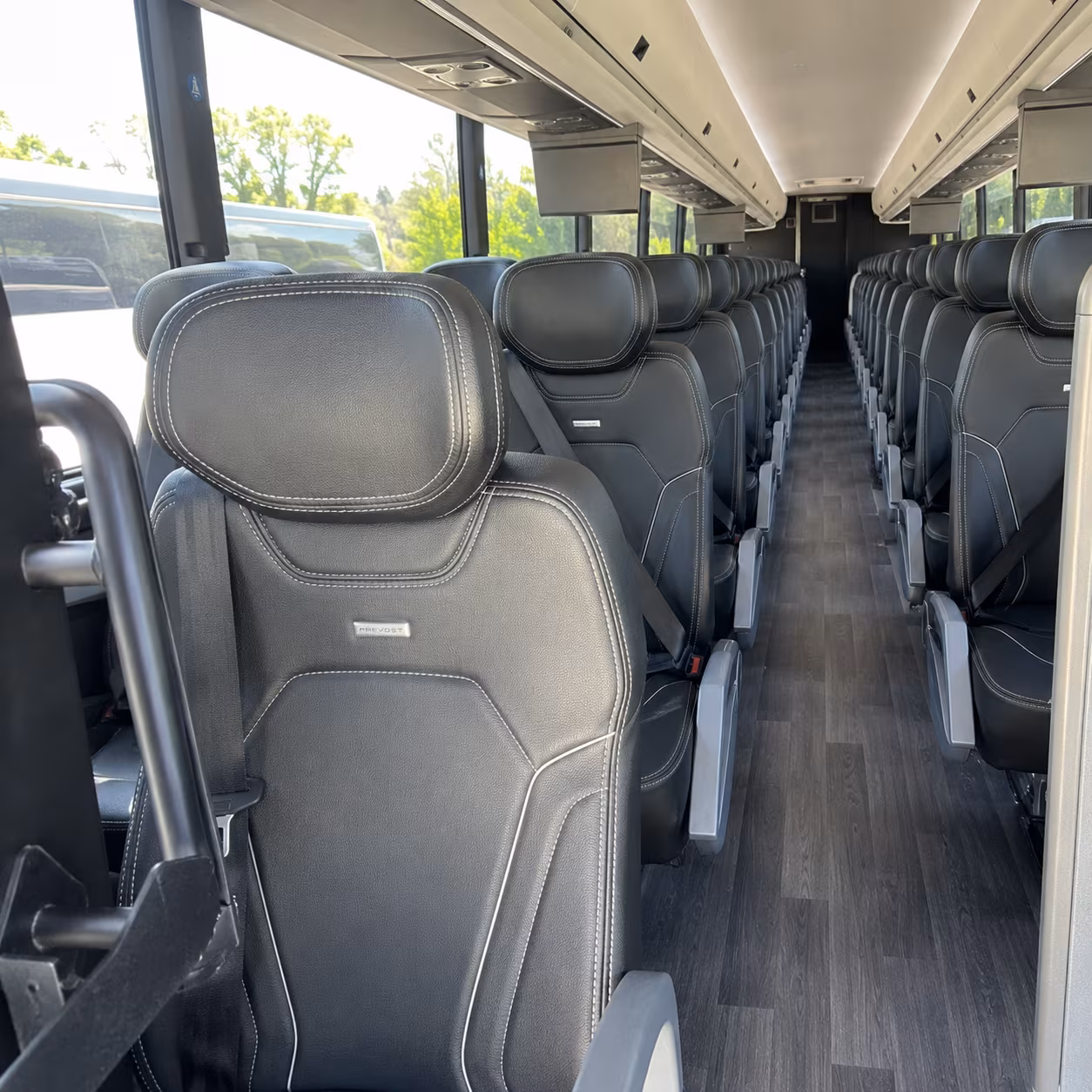 visalia 47 passenger charter bus interior