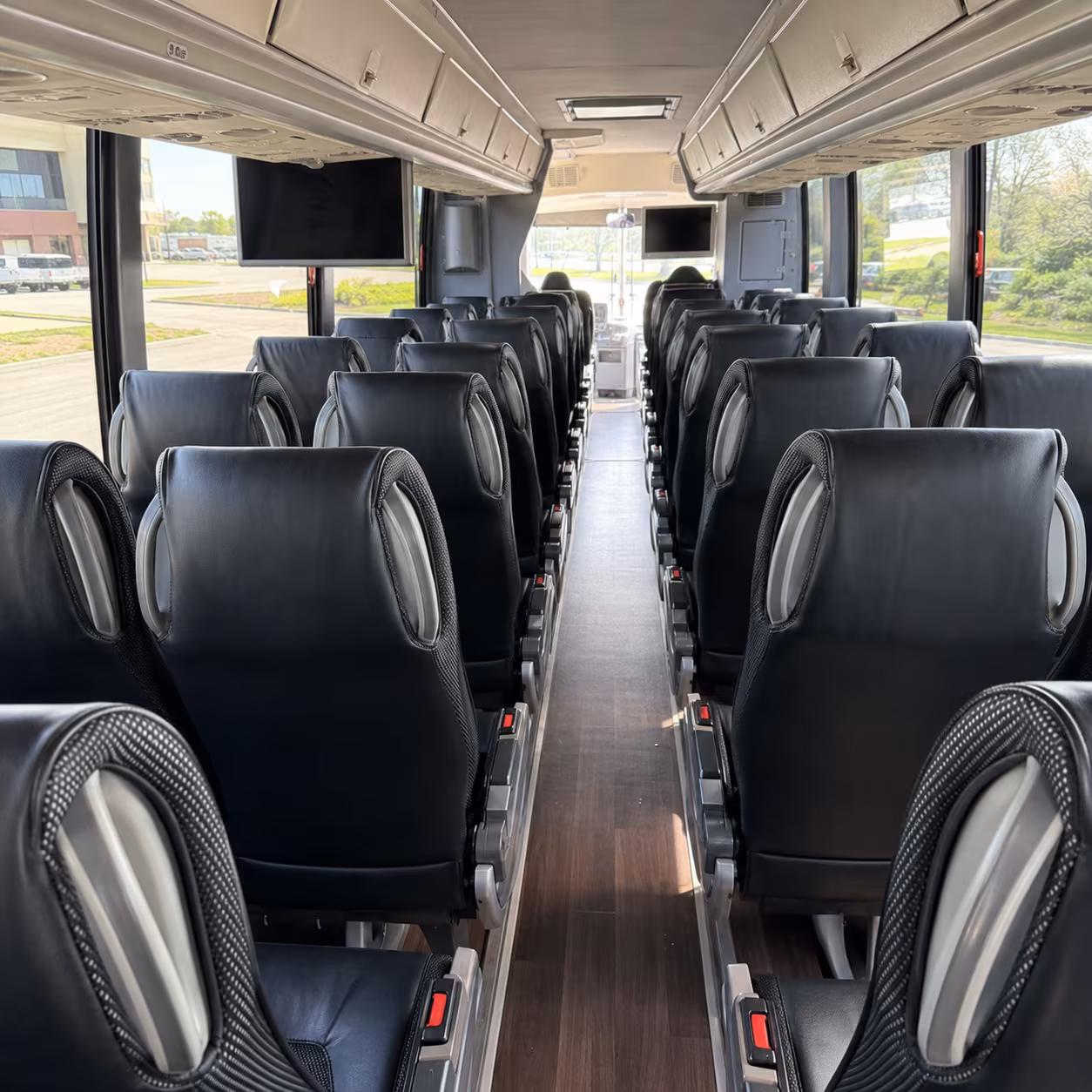 visalia 56 passenger charter bus inside